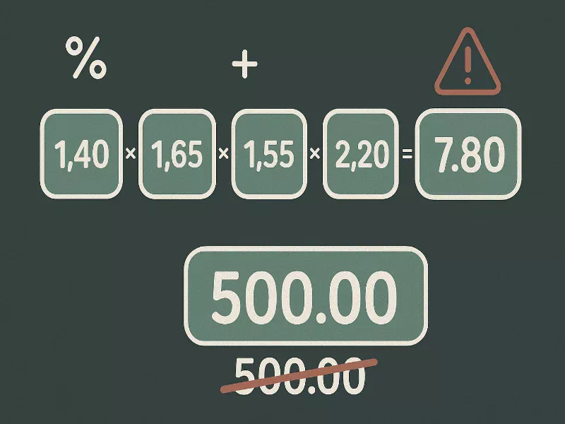 Mathematical reality of accumulator odds multiplication and compounding margins
