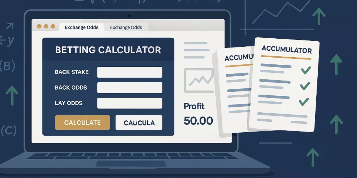 Matched betting accumulator calculator showing profit extraction and exchange odds interface